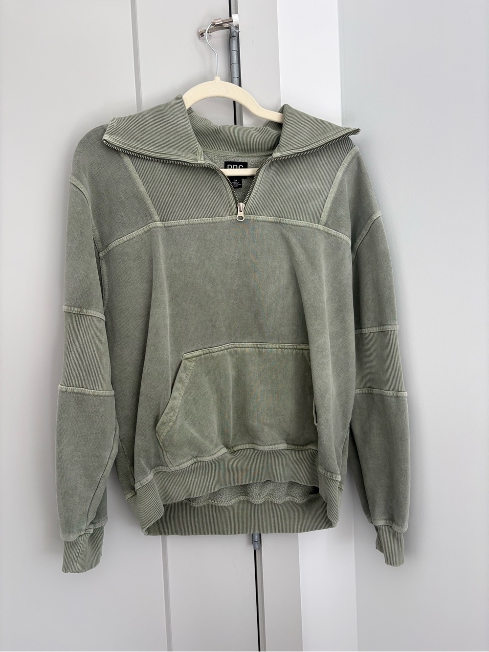 BDG Olive Green Half-Zip Pullover Sweater